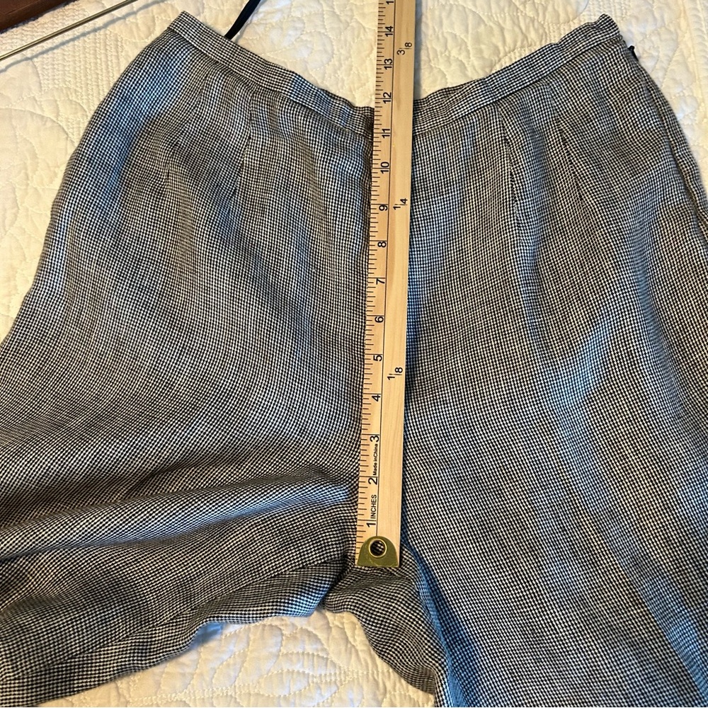 Talbots Petites Irish Linen Houndstooth Dress Pants. Size 8. - Picture 8 of 12